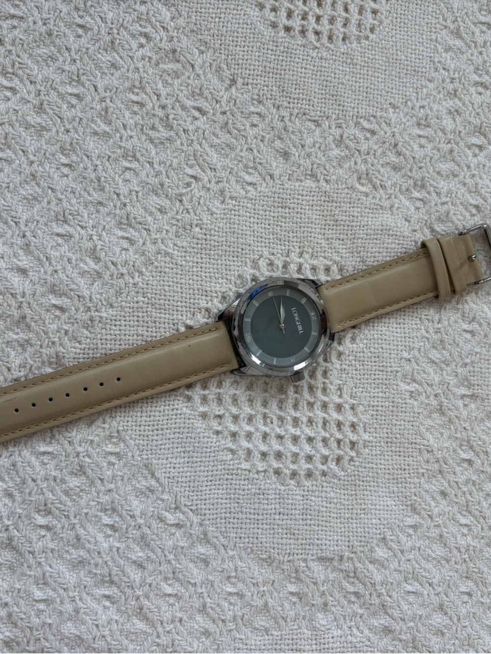 Minimalist Beige Leather Men's Watch - Longhill Brand